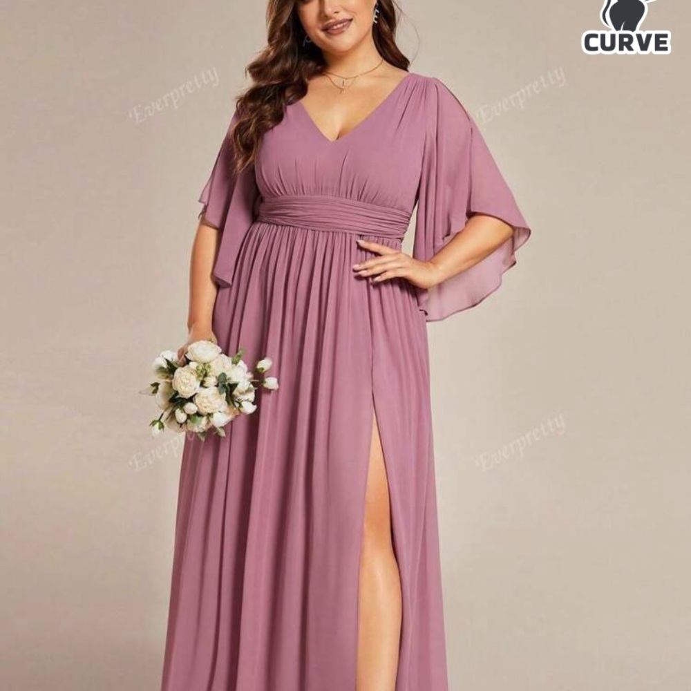 Elegant Mauve Evening Gown